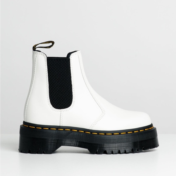 Dr. Martens 2976 Quad White Boots - Picture 1 of 9